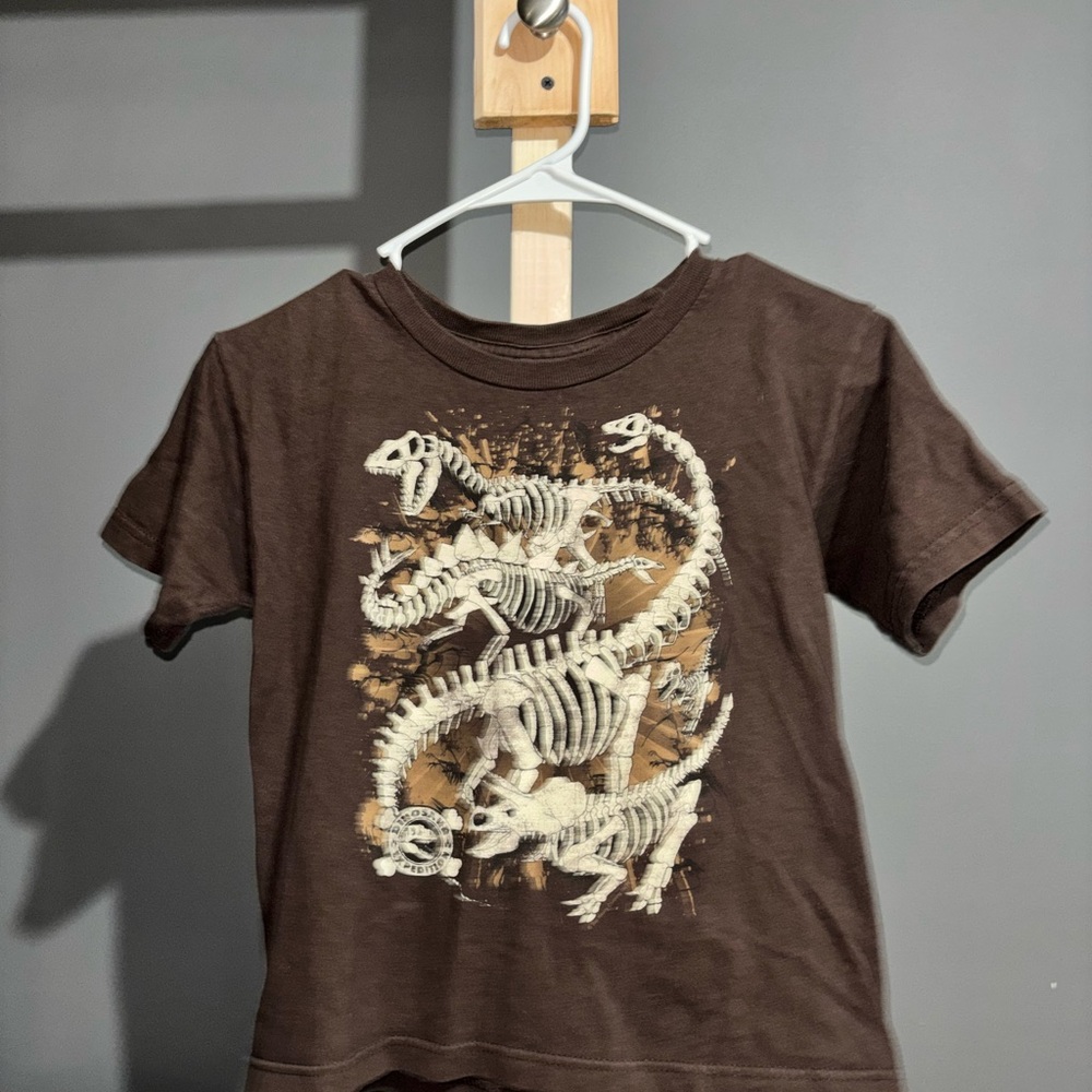 Brown Dinosaur Skeleton Women's Crop Top